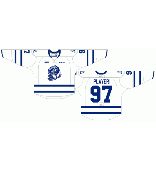 Custom OHL Mississauga Steelheads 2015 Pres Home Hockey Jersey White